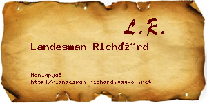 Landesman Richárd névjegykártya
